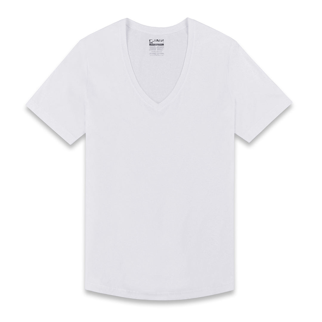 montage Monet Overvåge Perfect Pima Relaxed Deep V-Neck T-Shirt White – C-IN2 New York