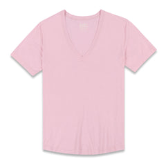 Perfect Pima Relaxed Deep V-Neck T-Shirt Pino Pink