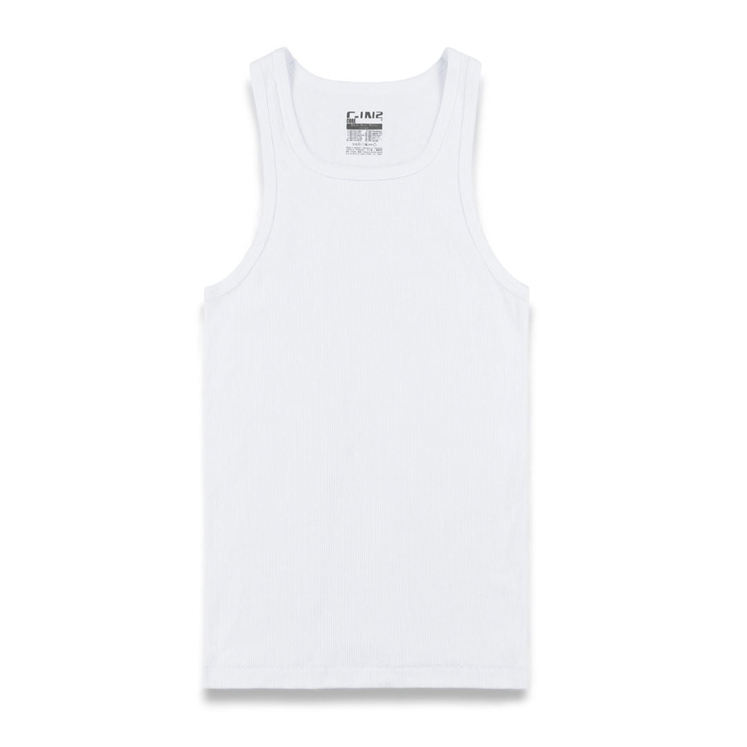 Layers Classic Ribbed Fitted Tank White