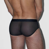 Sheer Fly Front Brief Black
