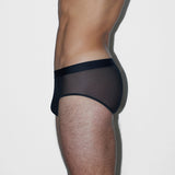 Sheer Fly Front Brief Black