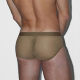 Sheer Fly Front Brief Dark Nude