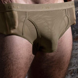 Sheer Fly Front Brief Dark Nude