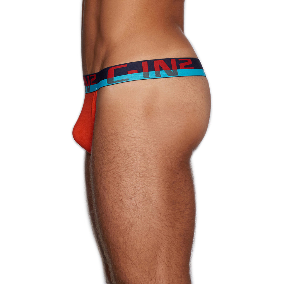 D-Story Custom Name Women's Thong Underwear - Red Classic Low Rise Brief, 100% Polyester Fleece