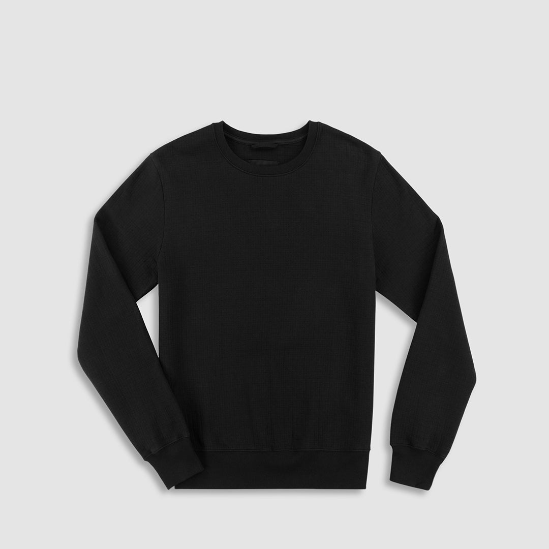 Dual Layer Crew Neck Sweatshirt Black - C - IN2 New York
