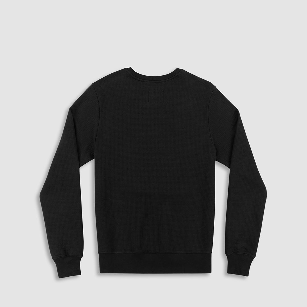 Dual Layer Crew Neck Sweatshirt Black - C - IN2 New York