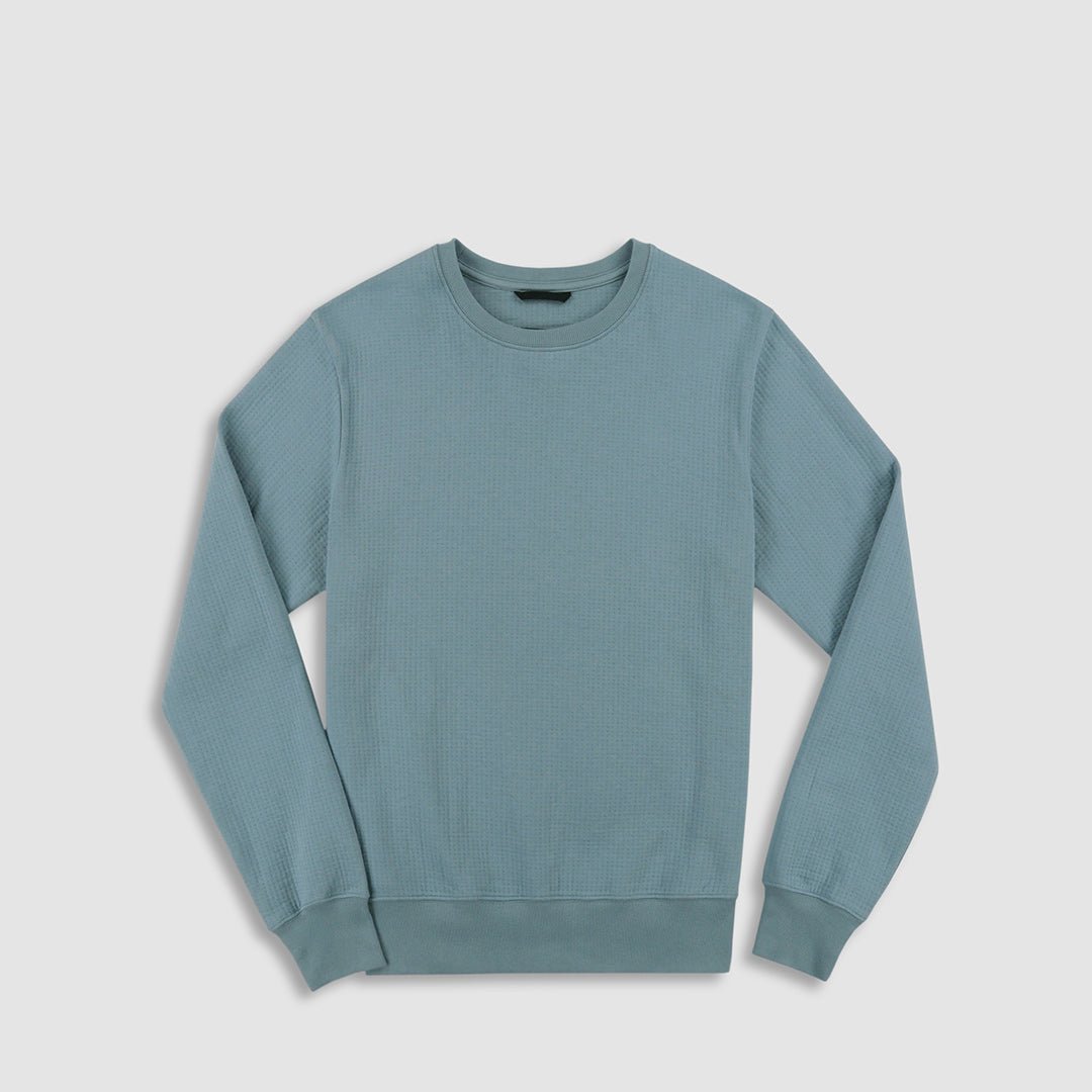 Dual Layer Crew Neck Sweatshirt Dusty Blue - C - IN2 New York