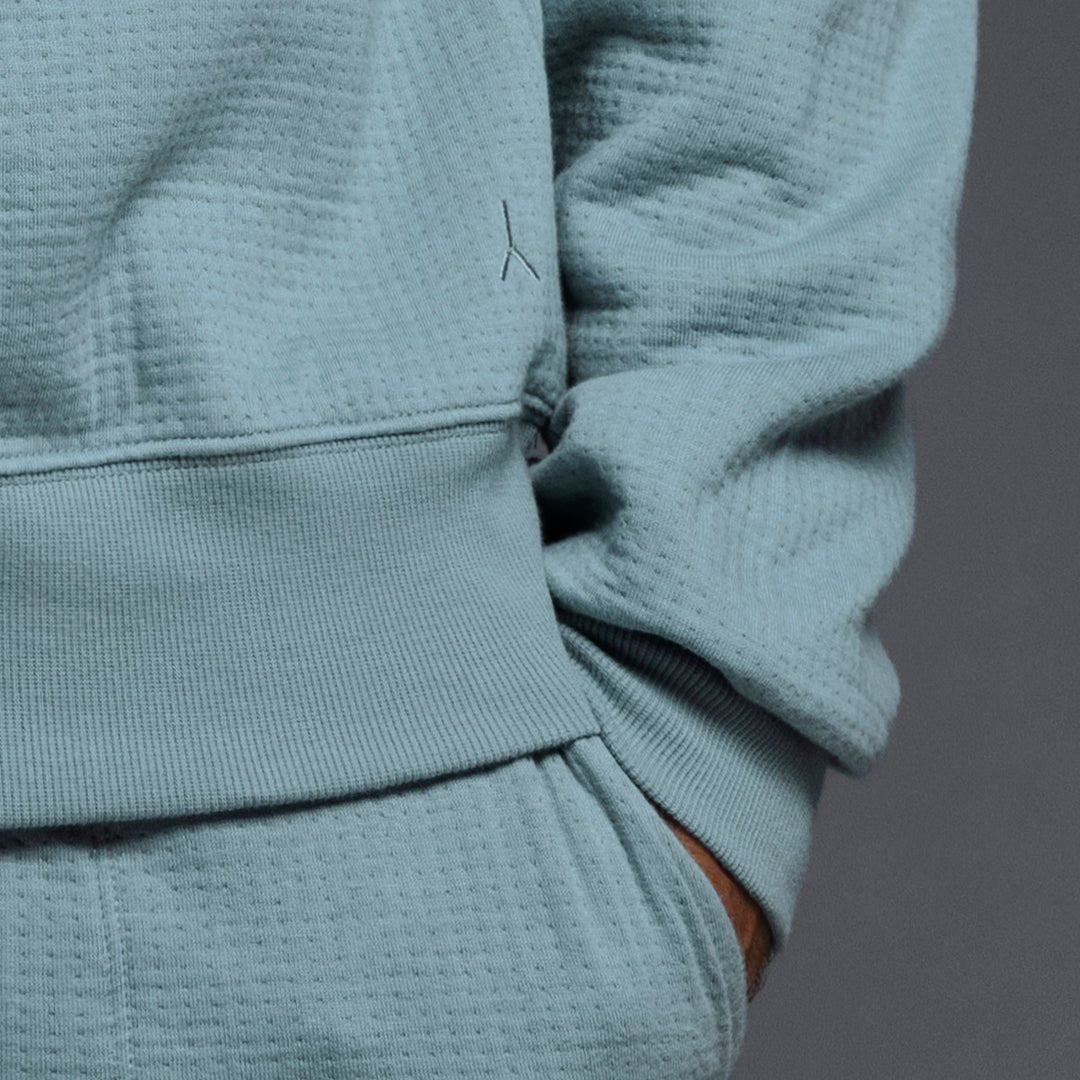 Dual Layer Crew Neck Sweatshirt Dusty Blue - C - IN2 New York