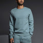 Dual Layer Crew Neck Sweatshirt Dusty Blue - C - IN2 New York