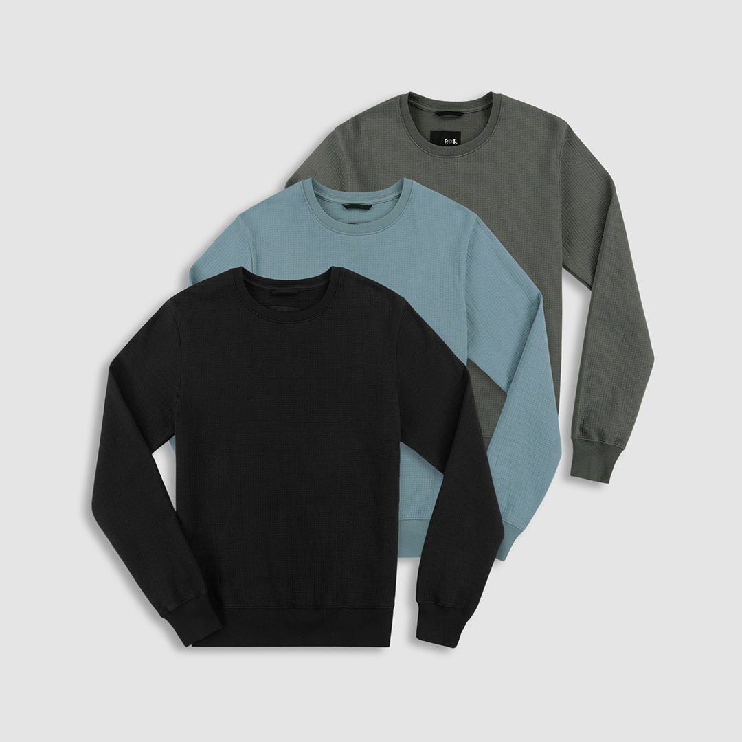 Dual Layer Crew Neck Sweatshirt Gunmetal - C - IN2 New York