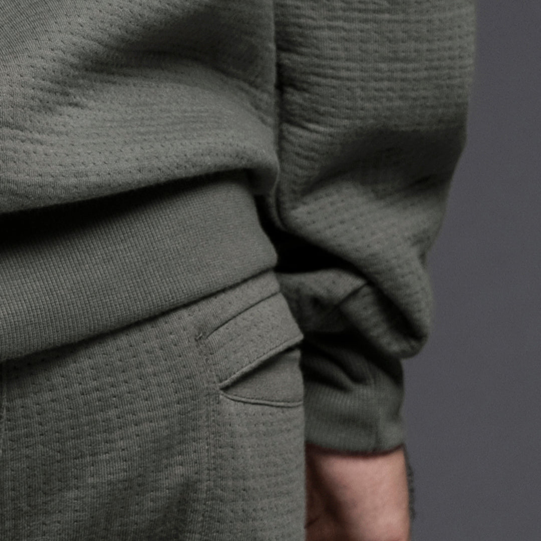 Dual Layer Crew Neck Sweatshirt Gunmetal - C - IN2 New York