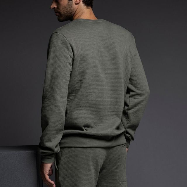 Dual Layer Crew Neck Sweatshirt Gunmetal - C - IN2 New York