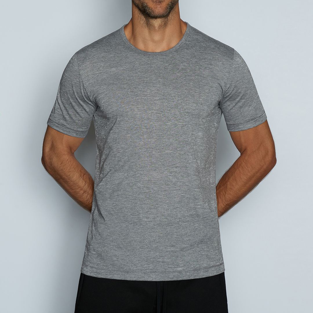 Hand Me Down Crew Neck T-Shirt Smoke Heather - C - IN2 New York