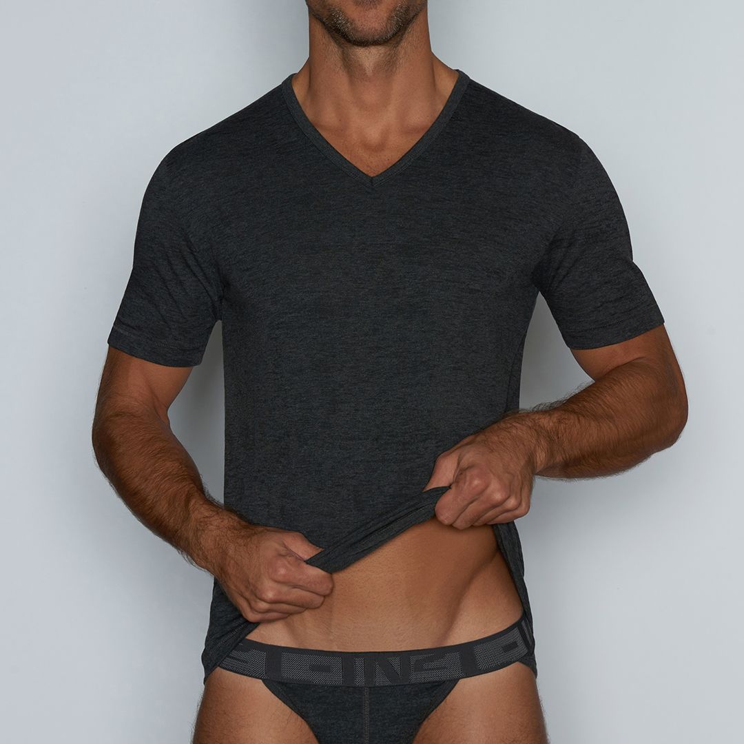 Hand Me Down V - Neck T-Shirt Coal Heather - C - IN2 New York