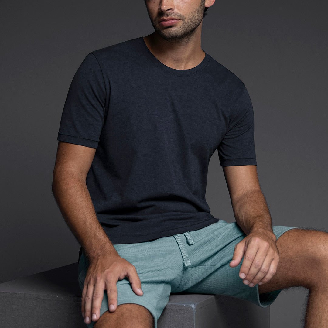 High Twist Summer Crew Neck T-Shirt Uniform Navy - C - IN2 New York