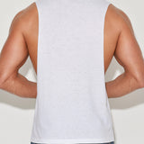 Hand Me Down Muscle Tank White
