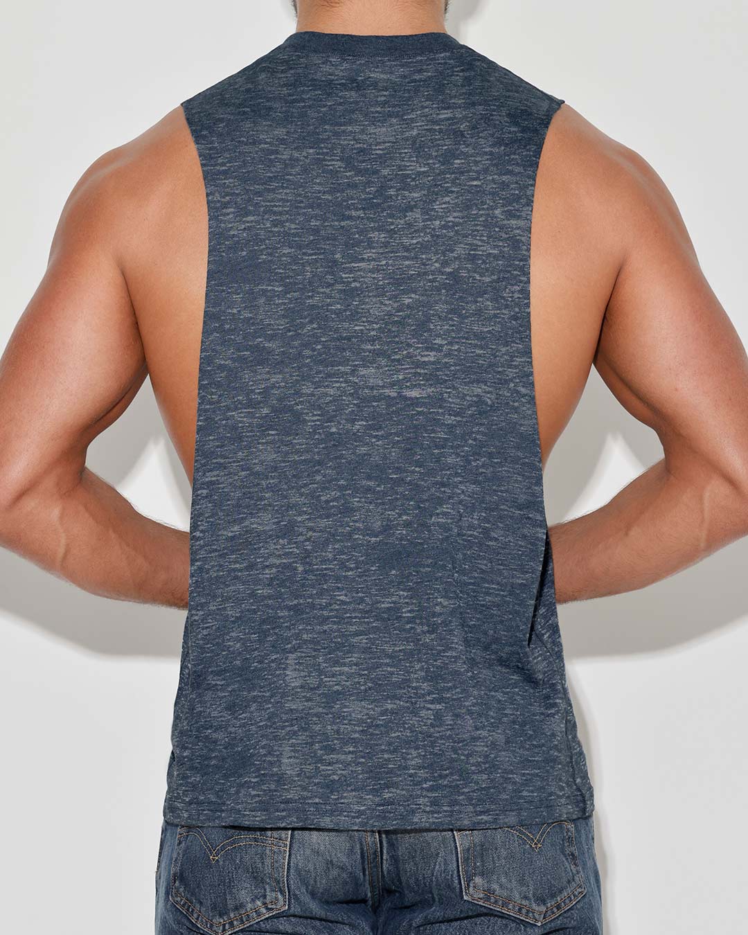 Hand Me Down Muscle Tank Nautical Navy