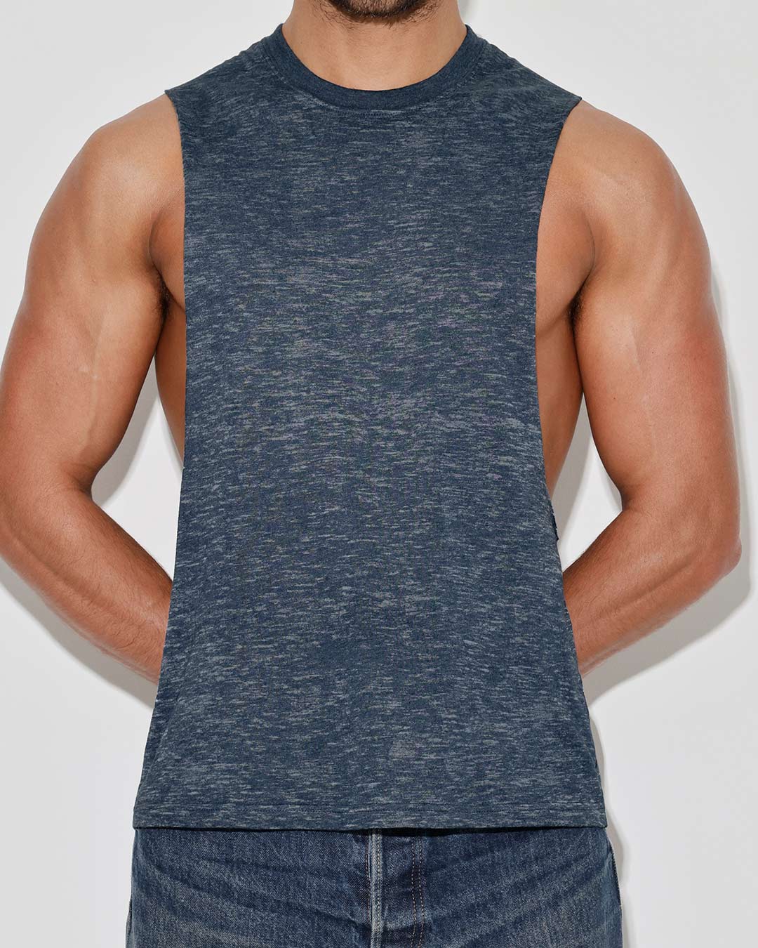 Hand Me Down Muscle Tank Nautical Navy