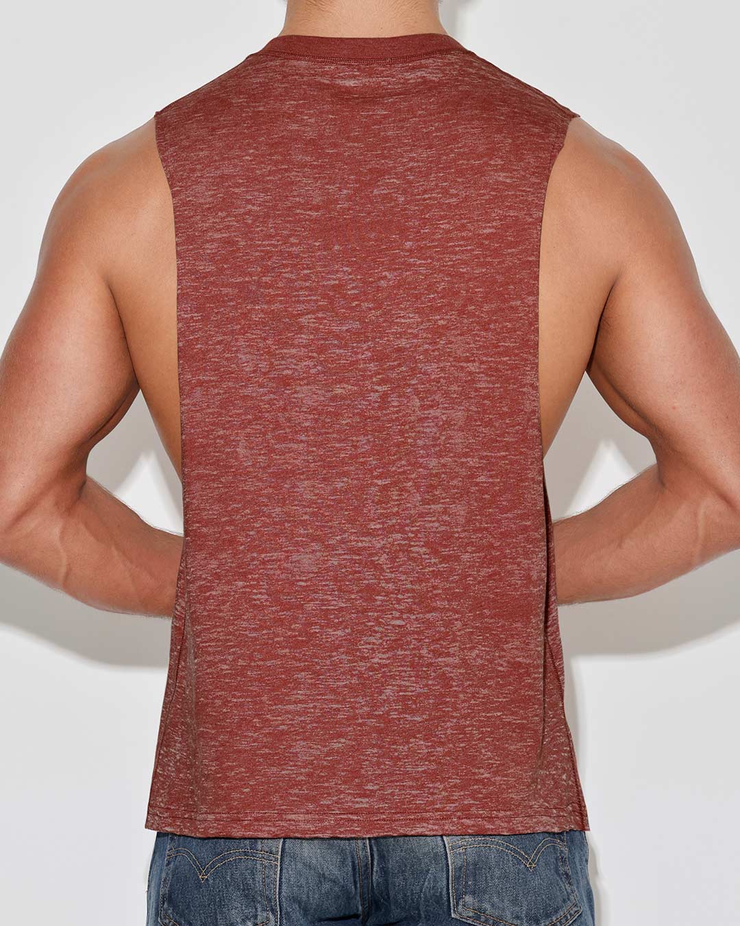 Hand Me Down Muscle Tank Persimmon Red