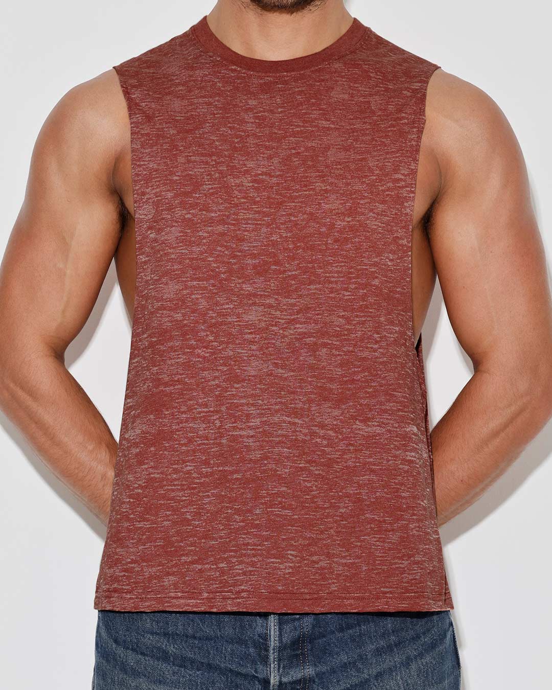 Hand Me Down Muscle Tank Persimmon Red