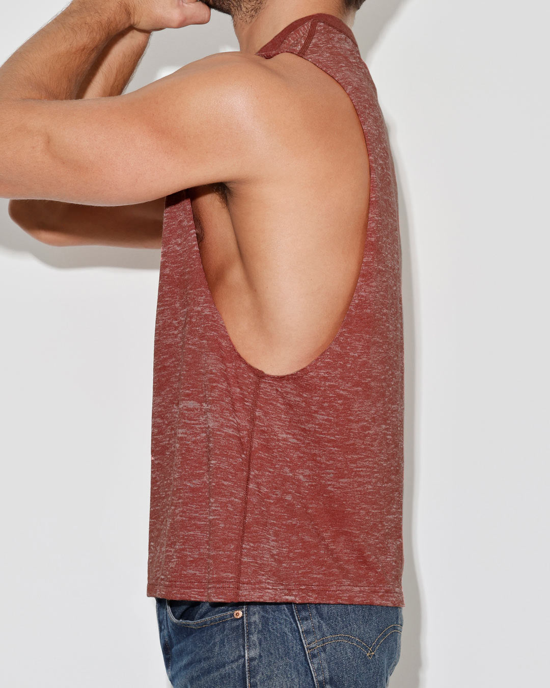 Hand Me Down Muscle Tank Persimmon Red