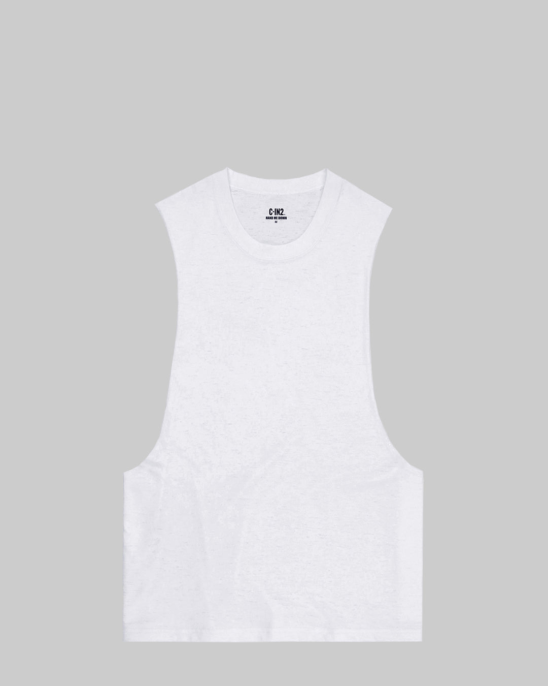 Hand Me Down Muscle Tank White