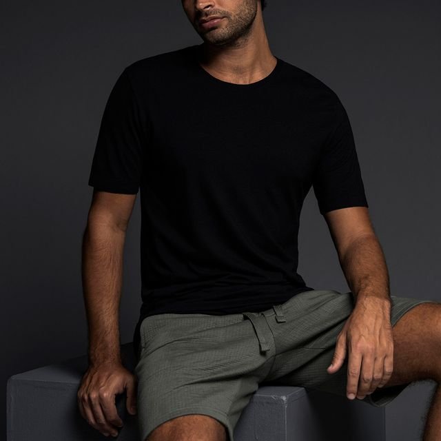 Jersey Crew Neck T-Shirt Black - C - IN2 New York