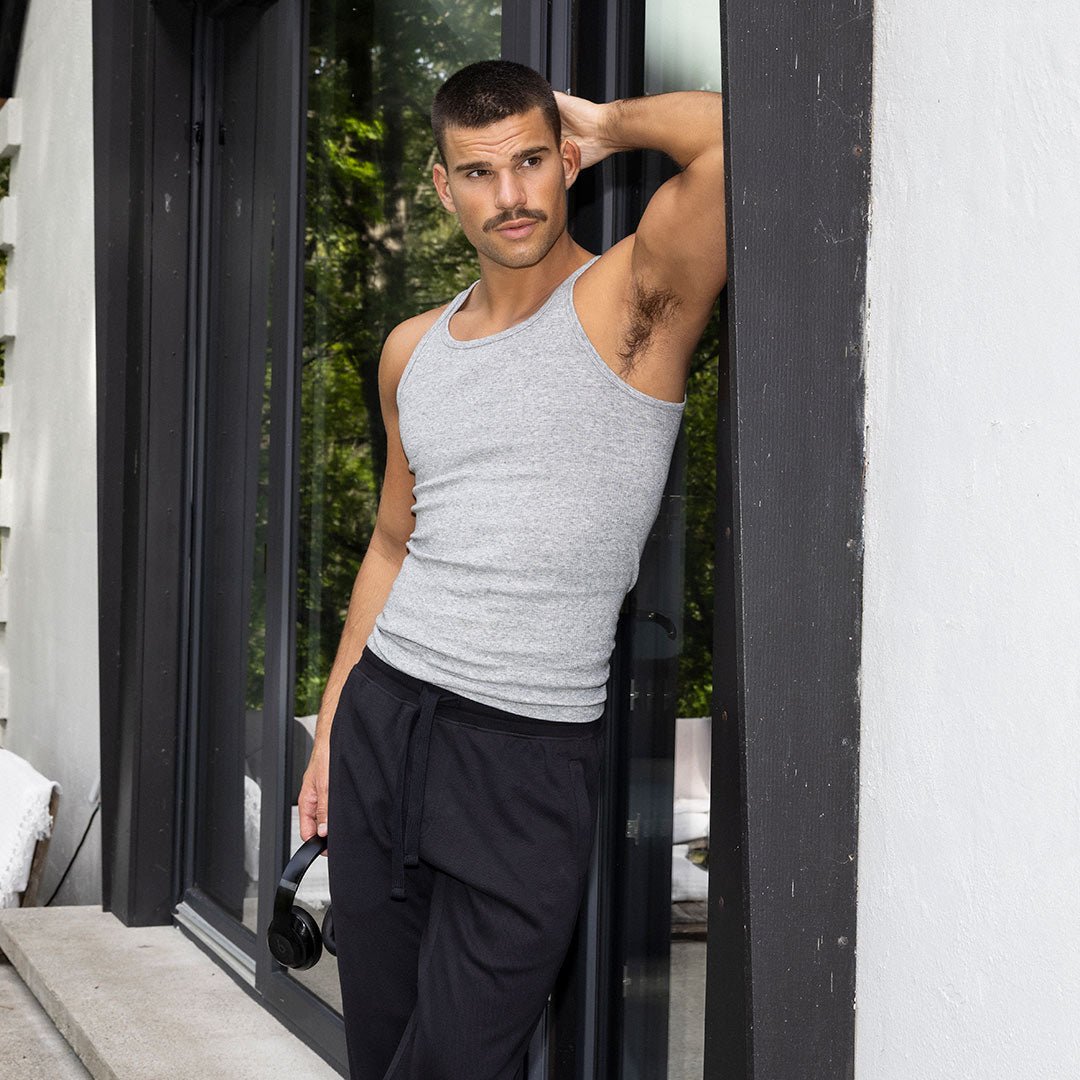 Layers Classic Ribbed Fitted Tank Grey Heather - C - IN2 New York