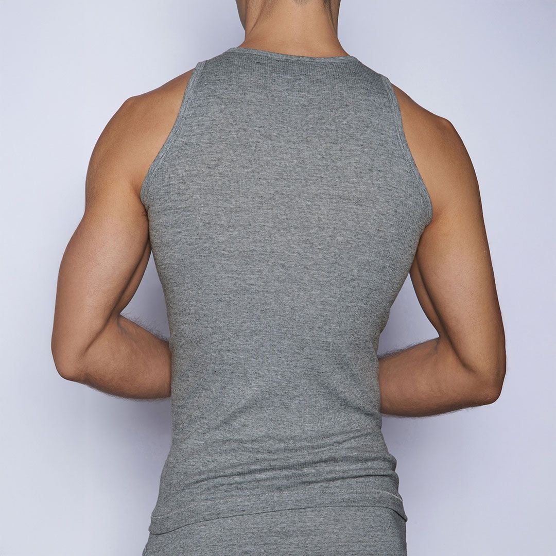 Layers Classic Ribbed Fitted Tank Grey Heather - C - IN2 New York