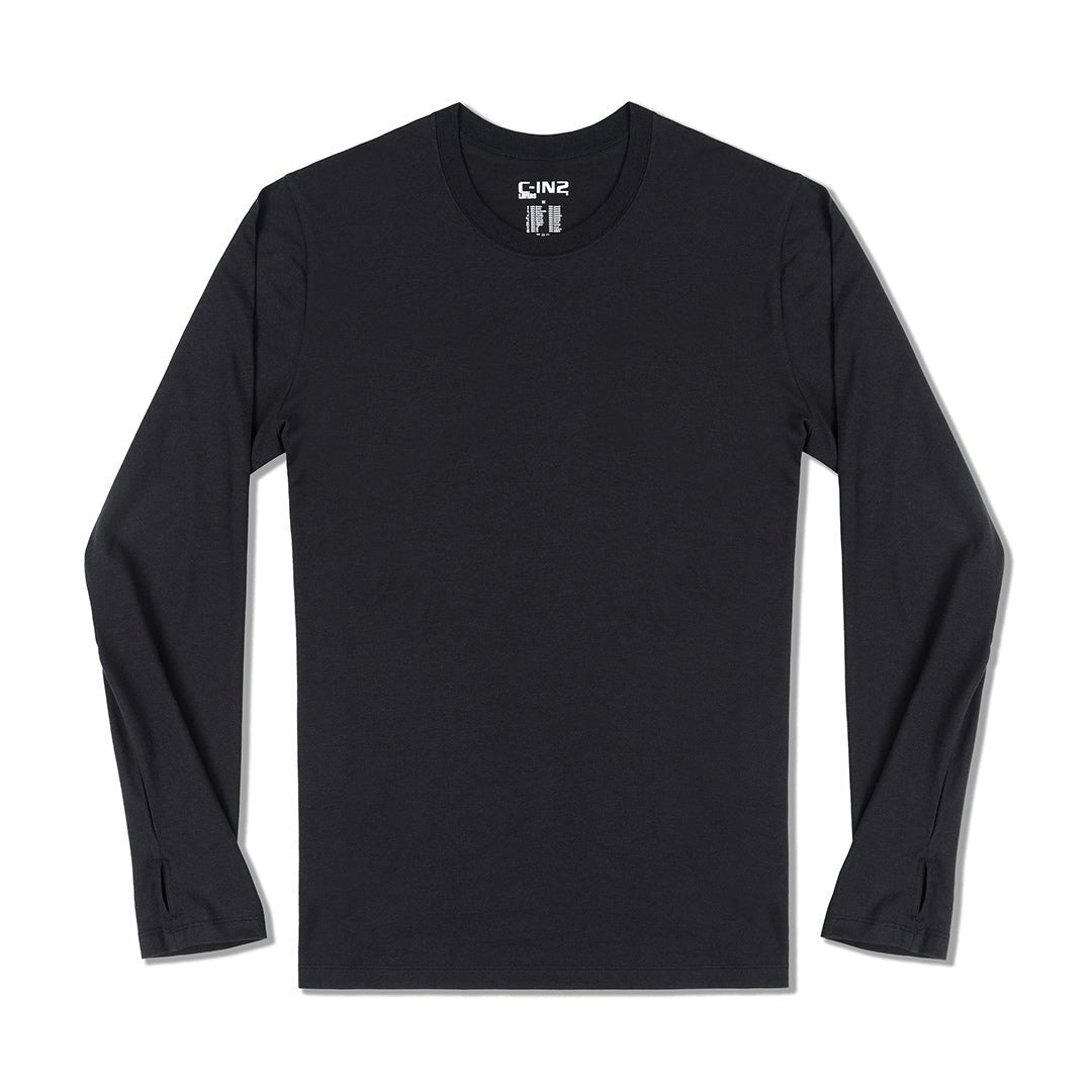 Layers Long Sleeve T-Shirt Black (Cotton - Lyocell) - C - IN2 New York