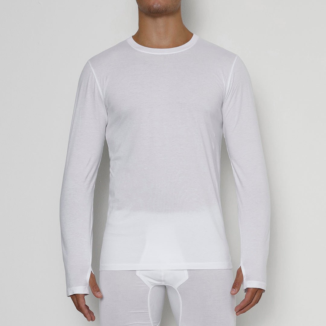 Layers Long Sleeve T-Shirt White (Cotton - Lyocell) - C - IN2 New York