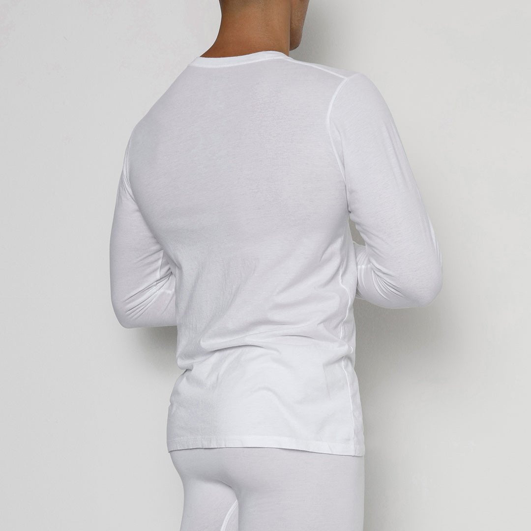 Layers Long Sleeve T-Shirt White (Cotton - Lyocell) - C - IN2 New York