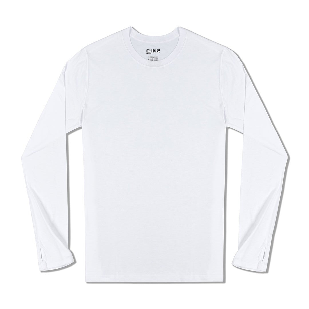 Layers Long Sleeve T-Shirt White (Cotton - Lyocell) - C - IN2 New York