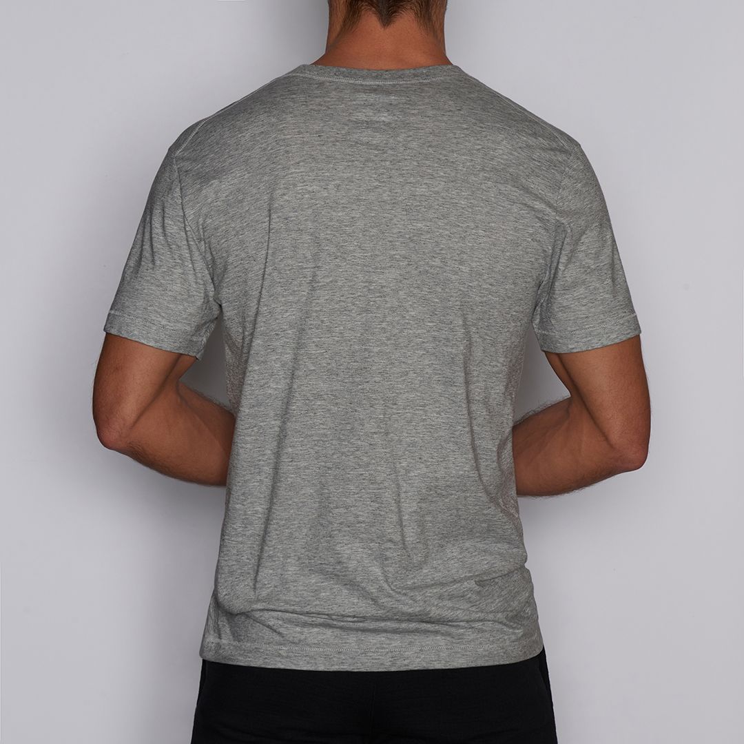 Layers Slim Deep V - Neck T-Shirt Grey Heather - C - IN2 New York