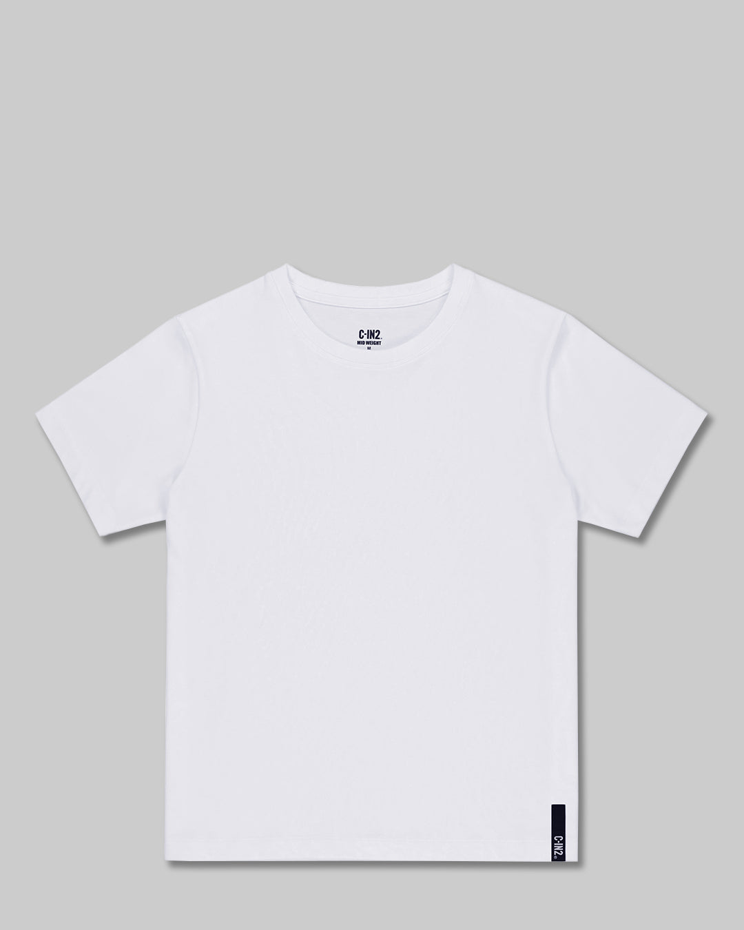 Mid Weight Cropped Fitted T-Shirt White