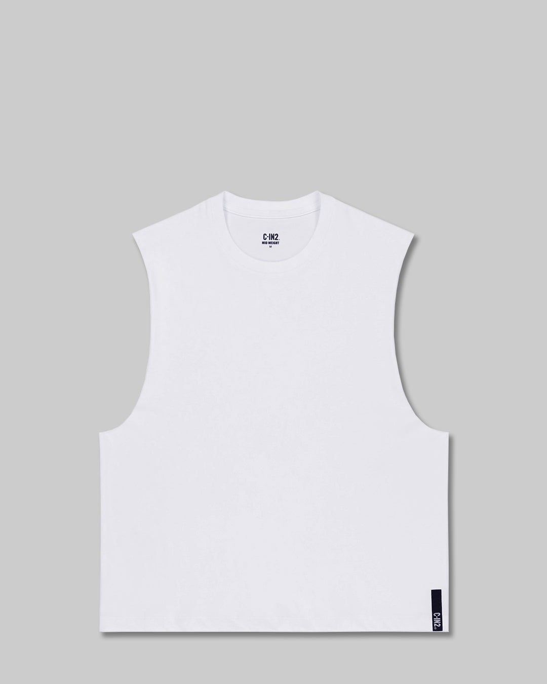 Mid Weight Cropped Sleeveless White