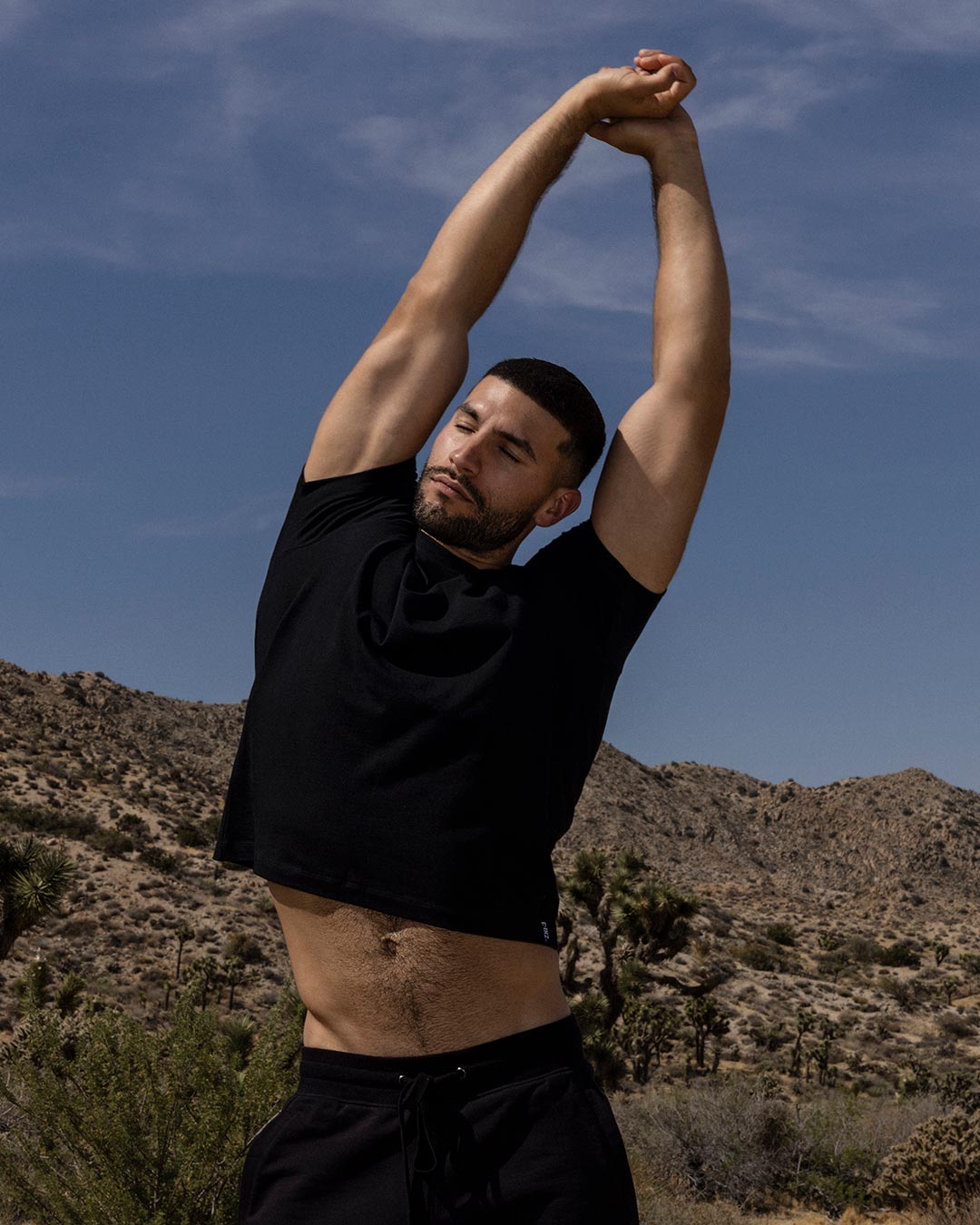 Mid Weight Cropped Fitted T-Shirt Black