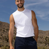 Mid Weight Cropped Sleeveless White