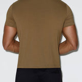 Mid Weight Cropped Fitted T-Shirt Dark Nude