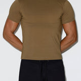 Mid Weight Cropped Fitted T-Shirt Dark Nude