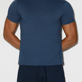 Mid Weight Cropped Fitted T-Shirt Denim Blue