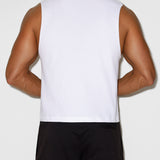 Mid Weight Cropped Sleeveless White