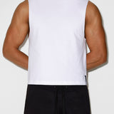 Mid Weight Cropped Sleeveless White