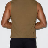 Mid Weight Cropped Sleeveless Dark Nude