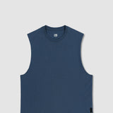 Mid Weight Cropped Sleeveless Denim Blue