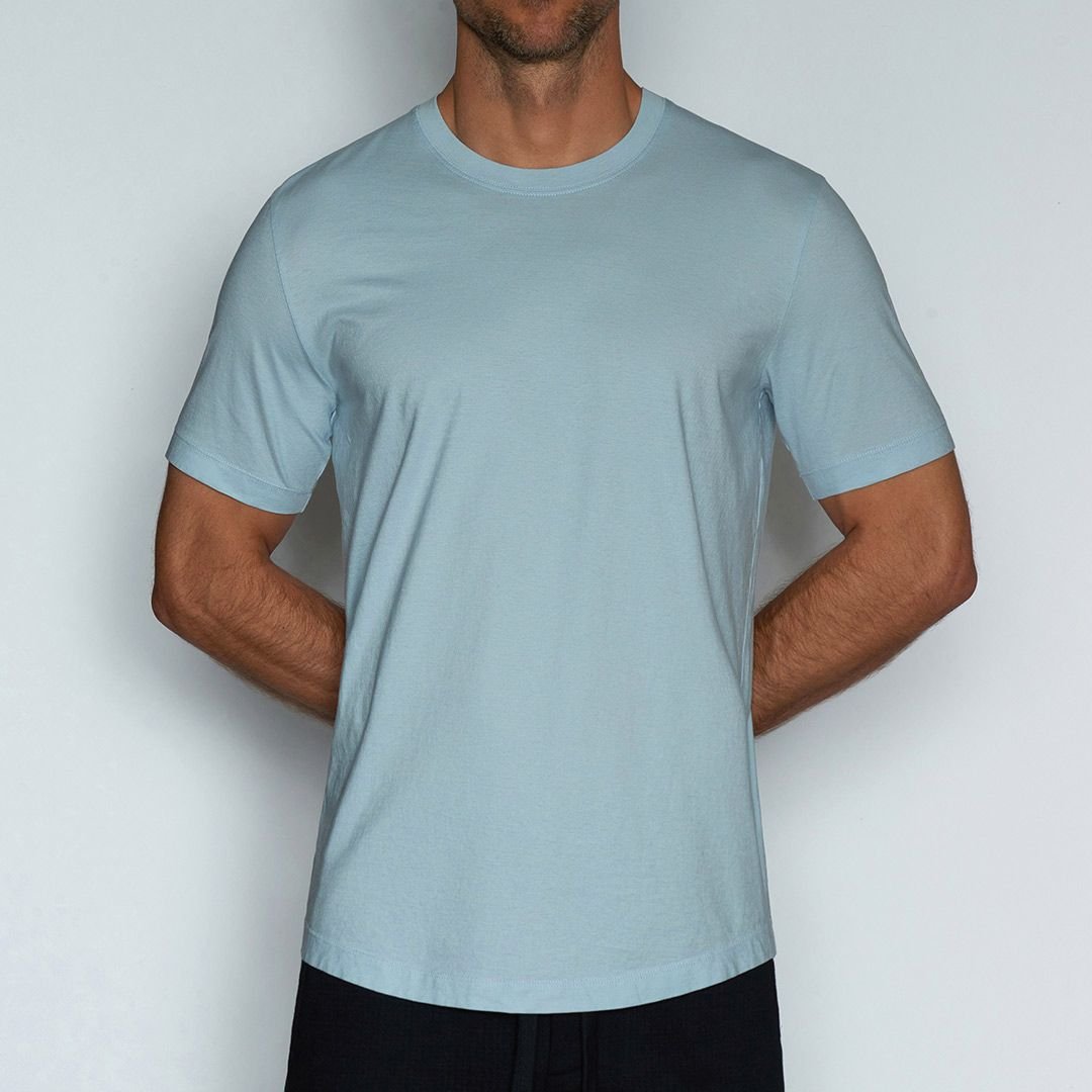 Perfect Pima Relaxed Crew Neck T-Shirt Blythe Blue - C - IN2 New York