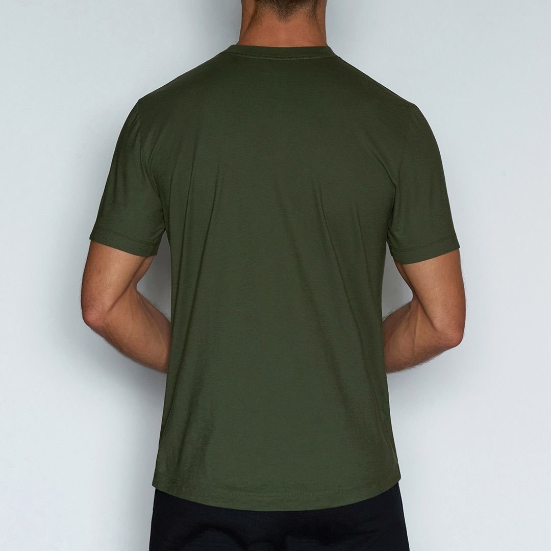 Perfect Pima Relaxed Crew Neck T-Shirt Gladwin Green - C - IN2 New York