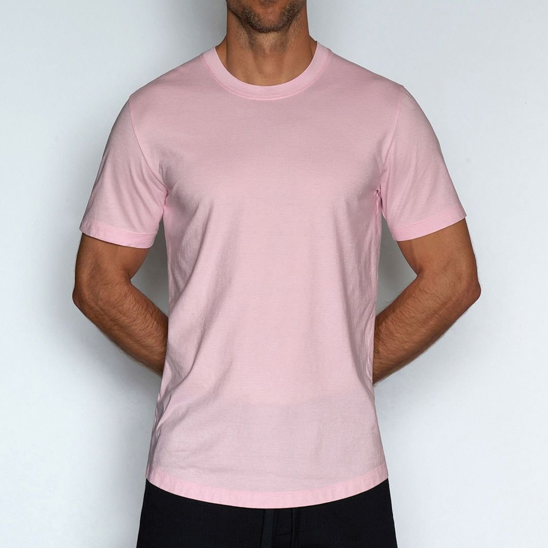 Perfect Pima Relaxed Crew Neck T-Shirt Pino Pink - C - IN2 New York