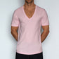 Perfect Pima Relaxed Deep V - Neck T-Shirt Pino Pink - C - IN2 New York