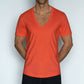 Perfect Pima Relaxed Deep V - Neck T-Shirt Rylee Red - C - IN2 New York